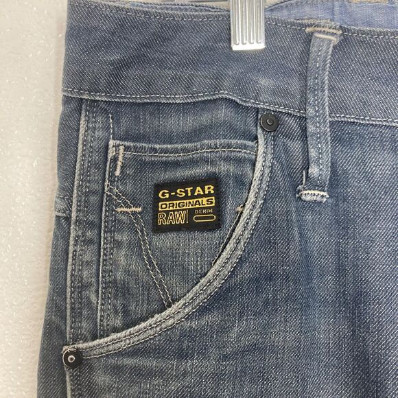 G-Star RAW Jeans Mens 32x32 Blue 3D Articulated Knee Button Fly Tapered - Picture 5 of 15